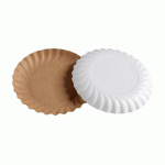 BOÎTE DE 500 (10 SACHETS DE 50) COUPELLES EN CARTON FESTONNÉES KRAFT / BLANC Ø 125 MM