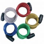 CÂBLE ACIER GAINE PVC ANTIVOL S\' ENROULANT (A CLÉS, 1,80 X 8)