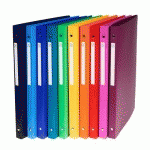 CLASSEUR 4 ANNEAUX 15 MM - POLYPRO OPAQUE - DOS DE 20 MM - COLORIS ASSORTIS - LOT DE 20