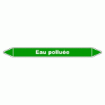 LOT DE 3 - MARQUEUR DE TUYAUTERIE - EAU POLLUÉE - NFX 08-105 - VINYLE LAMINÉ 355 X 37 MM