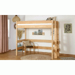 PACK LIT MEZZANINE DONNELL + MATELAS  BOIS NATUREL 90X190 CM/OPT:MATELAS FEEVAH HR
