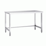 TABLE DE TRAVAIL EN ACIER INOXYDABLE PROFI 18X7, SANS ÉTAGÈRE BASSE