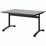 TABLE MALIBU 120X80 T4 DL ST ISOSON GRIS 1400/NOIR NOIR 9005