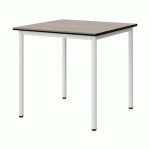 TABLE MALIBU 80X80 T6 4P STRA ANTIB ACACIA/NOIR BLC 9016 - MANUTAN EXPERT