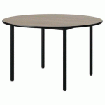 TABLE MALIBU Ø 120 T5 4P STRA CHÊNE 1146/NOIR NOIR 9005