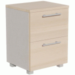 CHEVET IDENTITÉ 2 TIROIRS HAUT.60 CM ARGENT/PIN - MANUTAN COLLECTIVITÉS