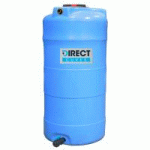 CUVE À EAU DE PLUIE VERTICALE PRÉ-ÉQUIPÉE VANNE DE 1500  L
