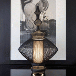 FORESTIER OPIUM LAMPE À POSER, NOIRE