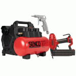 PACK COMPRESSEUR, CLOUEUR DE FINITION ET TUYAU AVEC SOUFFLETTE SENCO