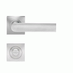 POIGNÉES DE PORTE SUR ROSACES CARRÉES SÉRIE ER 51Q LONDON -INOX SATINÉ -CONDAMNATION KARCHER DESIGN