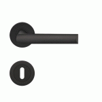 POIGNÉES DE PORTE SUR ROSACES RONDES ER 55 PARIS - NOIR MAT - CLÉ L KARCHER DESIGN
