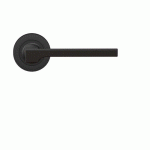 POIGNÉES DE PORTE SUR ROSACES RONDES - SÉRIE ER 57 - SOHO - NOIR MAT - BEC DE CANE KARCHER DESIGN