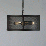 SEARCHLIGHT SUSPENSION FISHNET NOIRE EN MÉTAL Ø 45 CM