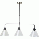 SUSPENSION JERSEY 3 LUMIÈRES EN MÉTAL PEINT NOIR MAT - COREP