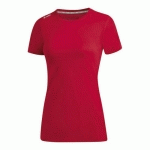 T-SHIRT RUNNING MANCHES COURTES FEMME - JAKO - RUN 20 ROUGE