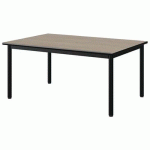 TABLE MALIBU 120X80 T2 4P STRA CHÊNE 1146/NOIR NOIR 9005