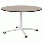 TABLE MALIBU Ø 120 T5 PC STRA ANTIB ACACIA/NOIR BLC 9016