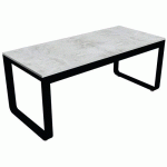 TABLE PLIANTE 180 X 80 X H74CM NOIR MÉLAMINE MARBLE WHITE - FLEXFURN