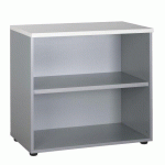 BIBLIOTHÈQUE BASSE HAUTEUR BUREAU H 75,5 X L 80 SQUADRA TOP BLANC