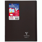 LOT DE 10 - CAHIER PIQUÉ KOVERBOOK 24X32 CM 48 PAGES GRANDS CARREAUX COUVERTURE POLYPROPYLÈNE TRANSPARENT - GRIS