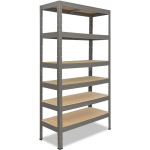 SHELFPLAZA - PRO 200X60X50 CM ÉTAGÈRE CHARGE LOURDE GRIS / ETAGERE METAL 6 PLATEAUX / CAPACITÉ D' ÉTAGERE MÉTALLIQUE 166KG / MEUBLE ETAGERE RANGEMENT