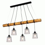 BRITOP SUSPENSION KARRL À 5 LAMPES, TRANSPARENTE/BRUNE