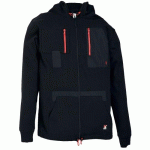 SWEAT ZIPPÉ MULTIPOCHES À CAPUCHE SPEED EN COTON ET POLYESTER - NOIR - TAILLE XXL KIPLAY