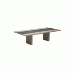 TABLE DE RÉUNION XENNON L.281 X P.140 CM AVEC INSERT EN CUIR - ORME
