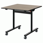 TABLE MALIBU RAB. 80X80 T5 DL ST CHÊNE 1146/NOIR NOIR 9005