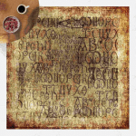 MICASIA - TAPIS EN VINYLE - OLD LETTERS - CARRÉ 1:1 DIMENSION HXL: 40CM X 40CM