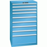 ARMOIRE BLEU CLAIR 870X725X1450 AVEC 9 TIR. 75KG - LISTA