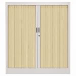 ARMOIRE MÉTAL CLASSTOUT COLOR - A RIDEAUX - L. 120 X H. 100 CM  - CORPS ALUMINIUM  - RIDEAUX HÊTRE