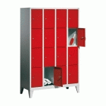 ARMOIRE / VESTIAIRE 4 CASIERS SUPERPOSÉS AVEC PIED CP