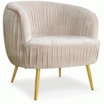 FAUTEUIL DOBRAS VELOURS TAUPE PIEDS MÉTAL OR - TAUPE