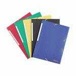 LOT DE 10 - CHEMISE À ÉLASTIQUE 3 RABATS PLASTIQUE BRUNEAU 24 X 32 CM DOS 3 CM COULEURS ASSORTIES