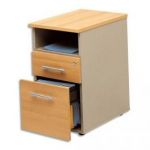 MT INTERNATIONAL CAISSON 2 TIROIRS À ROULETTES DONT 1 POUR DS  HAUTEUR BUREAU MT5 HÊTRE L41X H72 X P60 CM