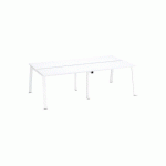 PÔLE DE 4 BUREAUX ECLA BLANC L 120 X P 60 CM PIÈTEMENT MÉTAL FINITION BLANC