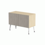 RANGEMENT BAS TENI LARG.100 CM 2 PTES CHÊNE CLAIR/CHÊNE GRIS - MBA