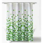 RIDEAU DE DOUCHE POUR SALLE DE BAIN AVEC CROCHETS 72X72 POUCES RIDEAU DE BAIGNOIRE, BUBBLE GREEN