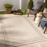 SURYA - TAPIS EXTÉRIEUR TERRASSE SALON CUISINE DESIGN MODERNE EFFET JUTE MARRON ET BEIGE 160 X 213 CM