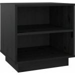 TABLE DE CHEVET NOIR 40X34X40 CM BOIS DE PIN SOLIDE