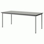 TABLE MALIBU 180X80 T5 4P STRA ISOS GRIS 1400/NOIR GRIS 9006