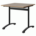 TABLE MALIBU 80X80 T6 DL STRA ALAISÉ CHÊNE 1146/NOIR 9005 - MANUTAN EXPERT