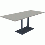 TABLE MENORCA 180X80 T6 ÉP 24MM STR ALAIS GRIS PERLE GRIS/NS - MOBIDECOR