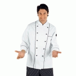 VESTE DE CHEF CUISINIER À BOUTONS BLANC NOIR