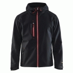 VESTE SOFTSHELL À CAPUCHE NOIR/ROUGE TAILLE XXL - BLAKLADER