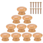 PETITES ECREVISSES - 10 PIÈCES BOUTON DE MEUBLE ROND EN BOIS POIGNÉE MONOTROU POUR ARMOIRE TIROIR AVEC VIS - 24MM