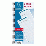 LOT DE 5 - CARNET SPIRALE A FAIRE CE JOUR PRÉIMPRIMÉ EXACOMPTA 29,7 X 14 CM - 125 FEUILLES