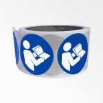 ROULEAU DE PICTOS M002 - OBLIGATION CONSULTER LE MANUEL - ISO 7010  - 25 MM