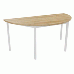 TABLE DE RÉUNION DEMI-LUNE TREFF 160X80 CHÊNE VIEILLI/ BLANC